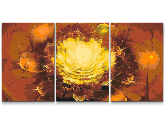 Paint by number - Golden Flower (sæt af 3)