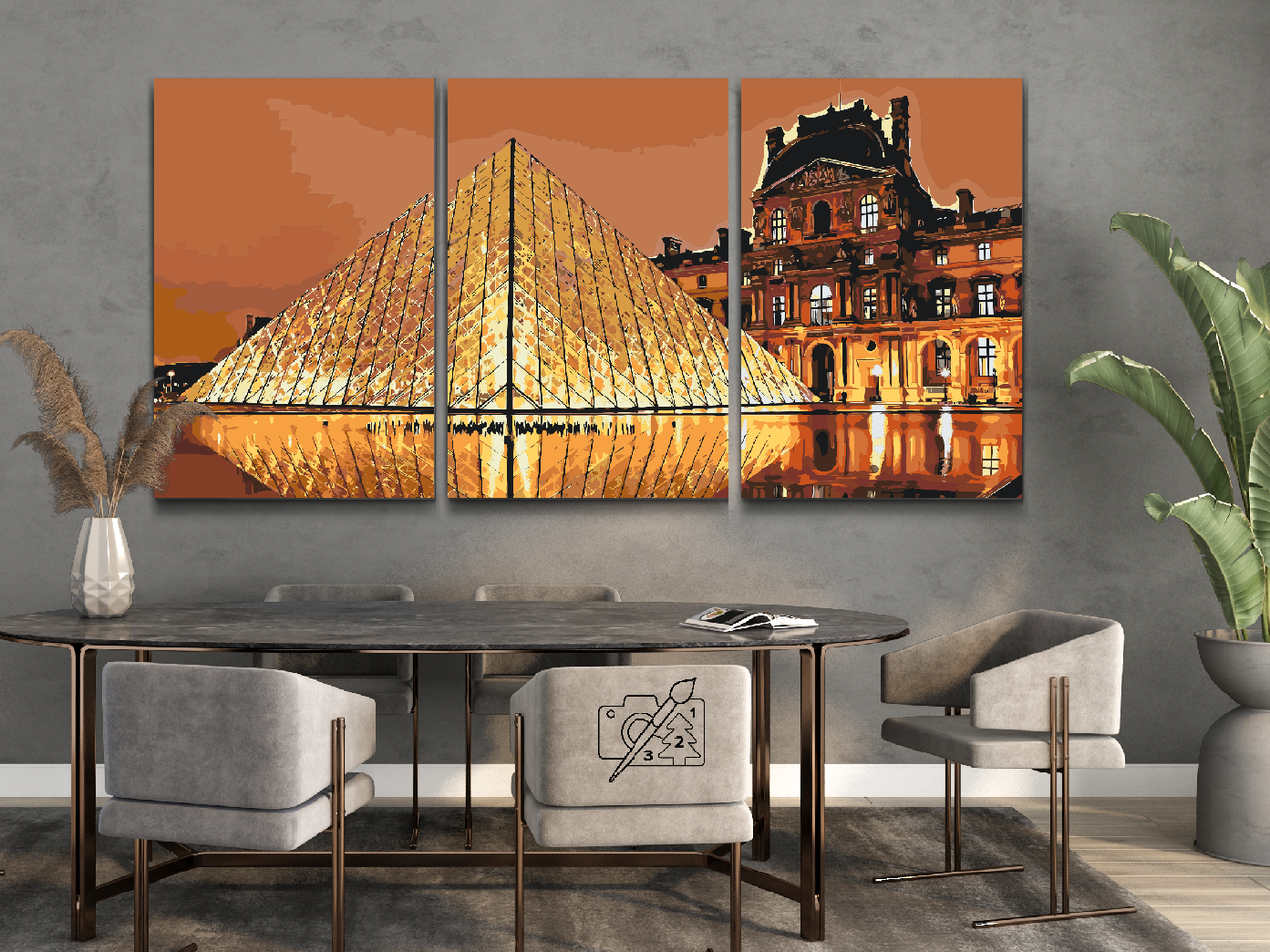 Paint by number - Louvre (sæt af 3)