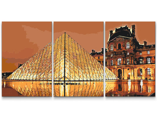 Paint by number - Louvre (sæt af 3)