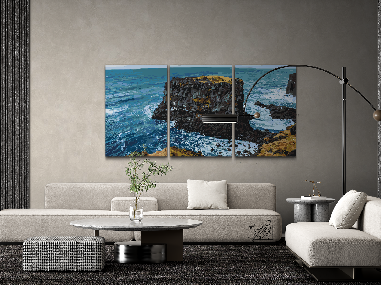 Paint by number - Udsigt over klippen (sæt af 3)