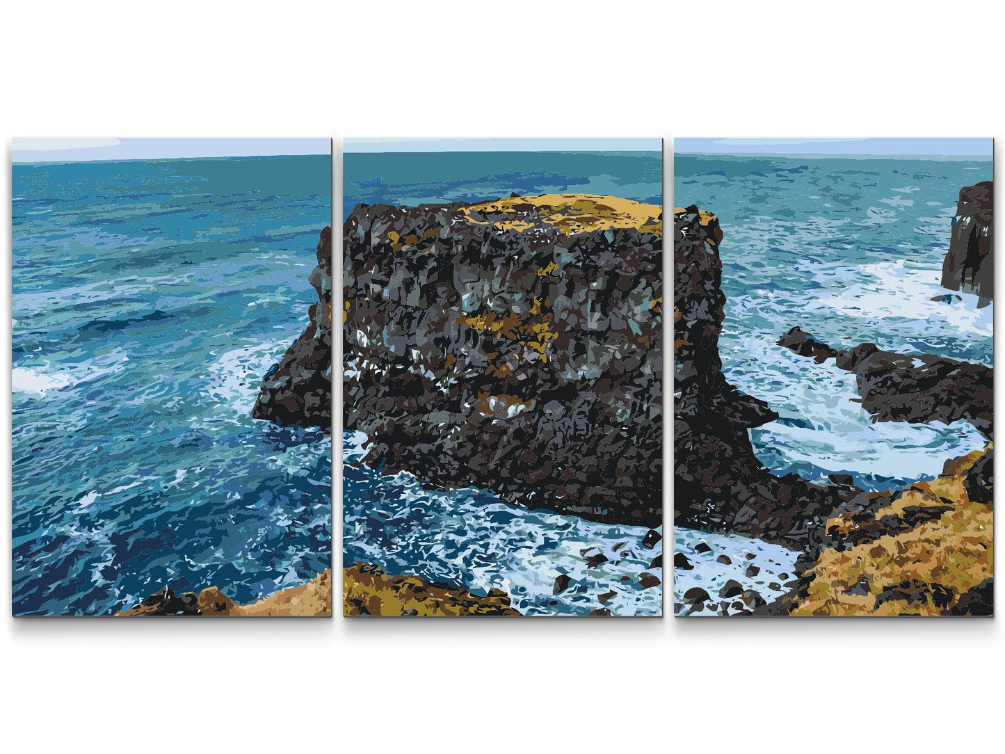 Paint by number - Udsigt over klippen (sæt af 3)