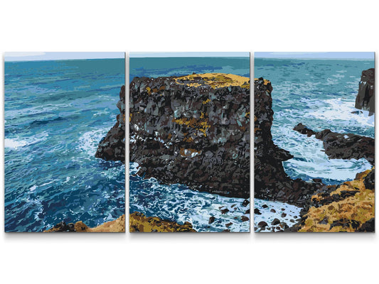 Paint by number - Udsigt over klippen (sæt af 3)