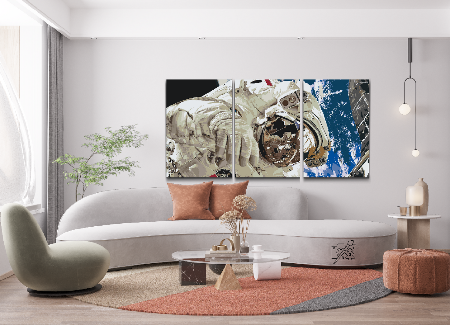 Paint by number - Astronaut (sæt af 3)