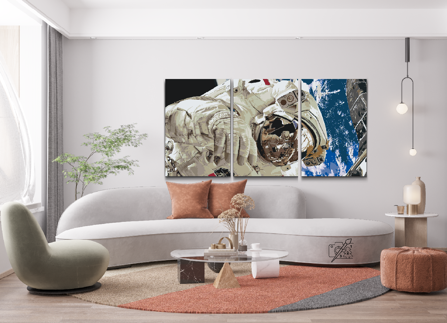 Paint by number - Astronaut (sæt af 3)