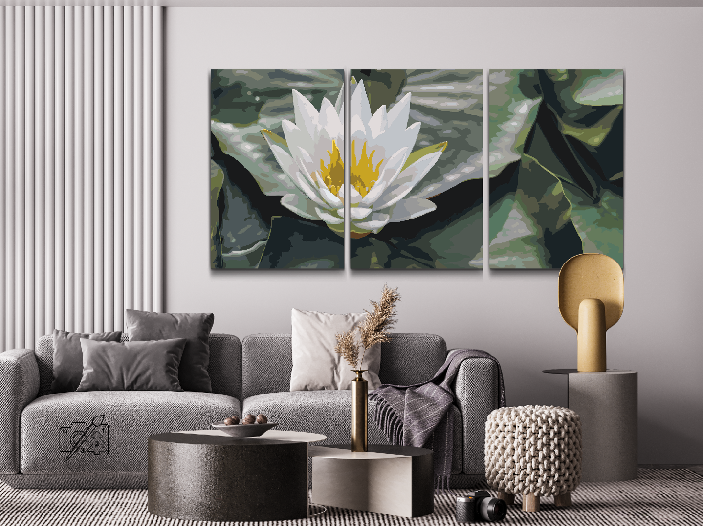 Paint by number - Lotusblomst, Symbol på Visdom (sæt af 3)