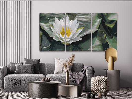 Paint by number - Lotusblomst, Symbol på Visdom (sæt af 3)