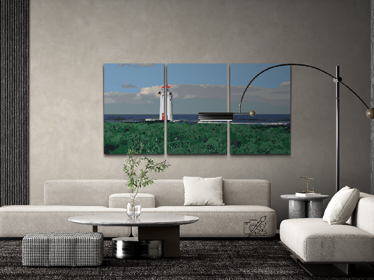 Paint by number - Vagtfyrtårn (sæt af 3)