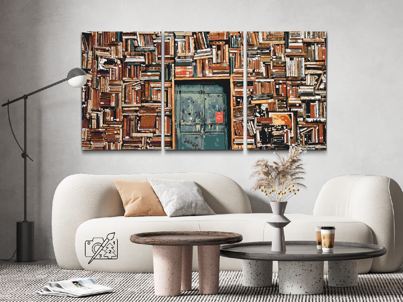 Paint by number - Bibliotek (sæt af 3)