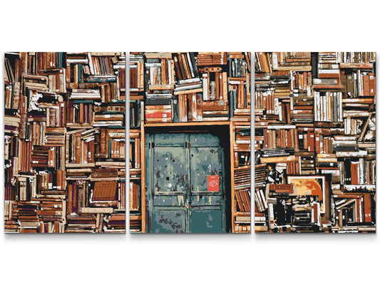 Paint by number - Bibliotek (sæt af 3)