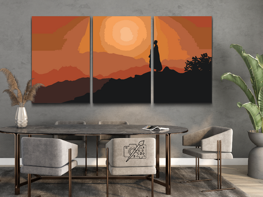 Paint by number - Monk at Sunset (sæt af 3)