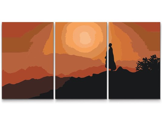 Paint by number - Monk at Sunset (sæt af 3)
