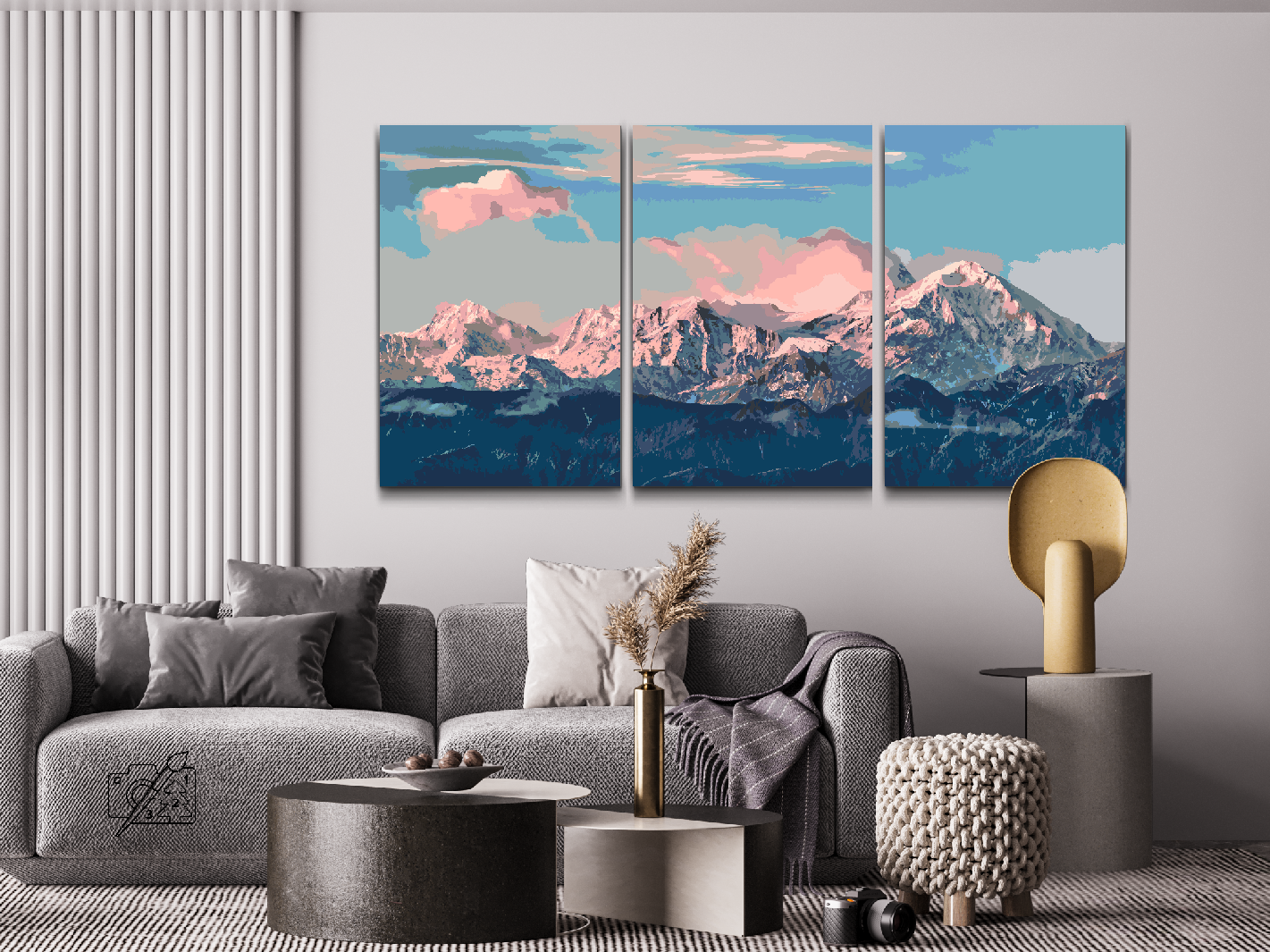 Paint by number - Alps in the Sunshine (sæt af 3)