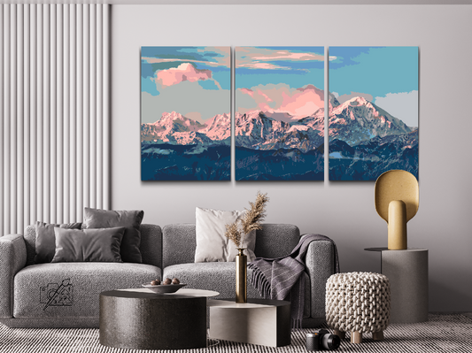 Paint by number - Alps in the Sunshine (sæt af 3)