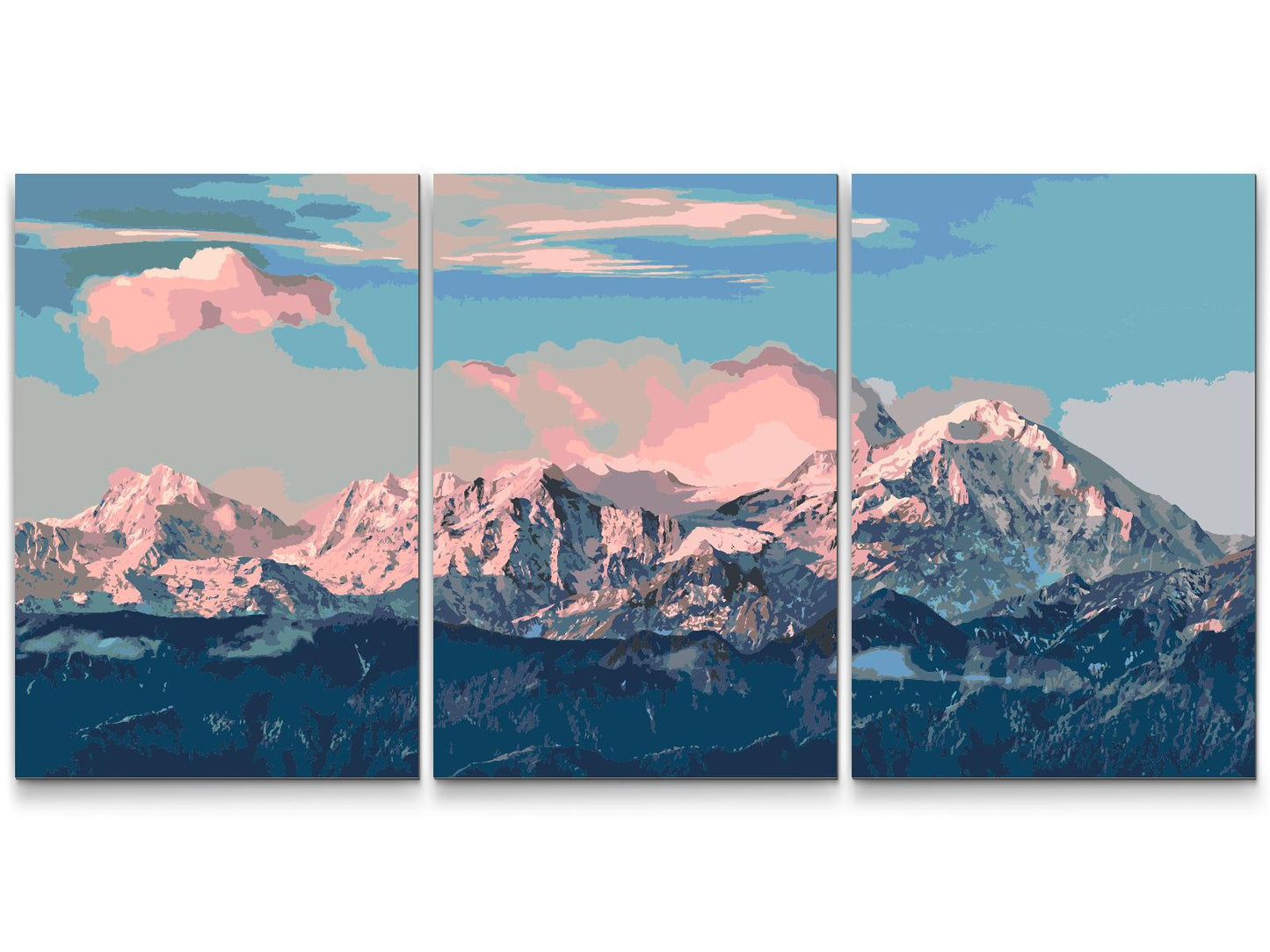 Paint by number - Alps in the Sunshine (sæt af 3)