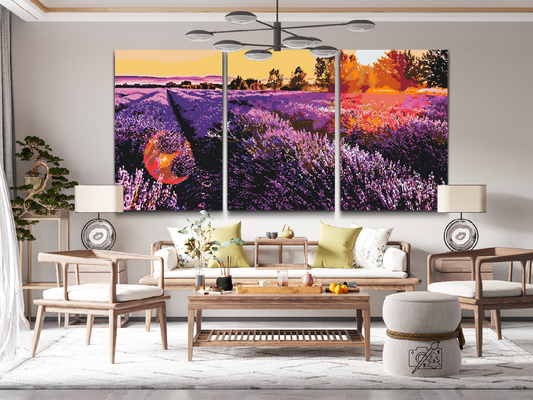 Paint by number - Lavendel Flowerbed (sæt af 3)