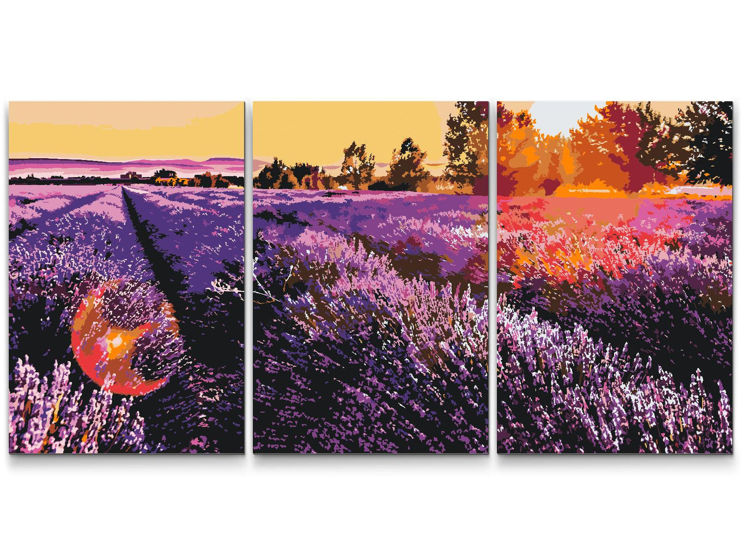 Paint by number - Lavendel Flowerbed (sæt af 3)