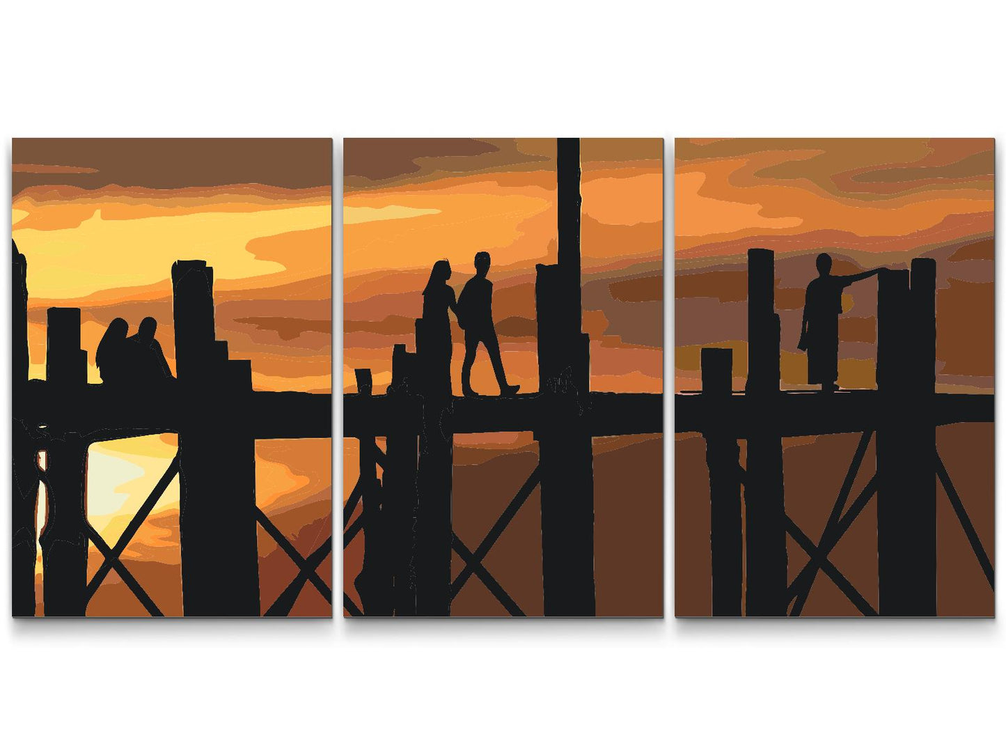 Paint by number - Kærlighedens bro (sæt af 3)