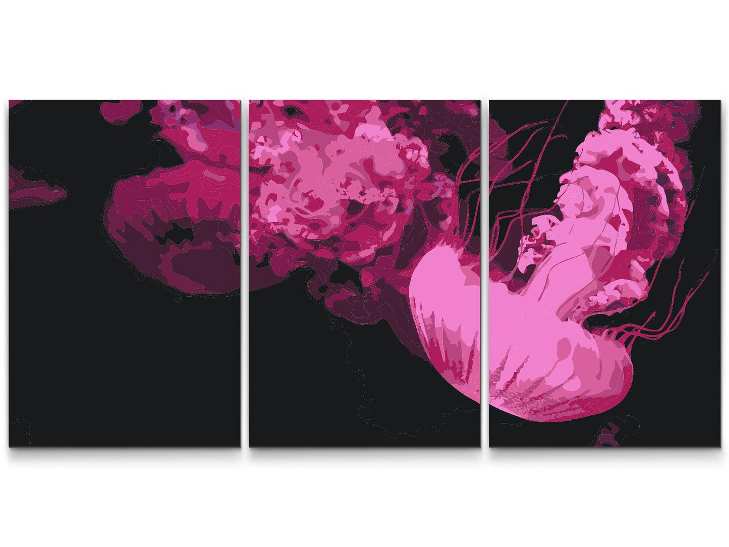 Paint by number - Pink Jellyfish (sæt af 3)