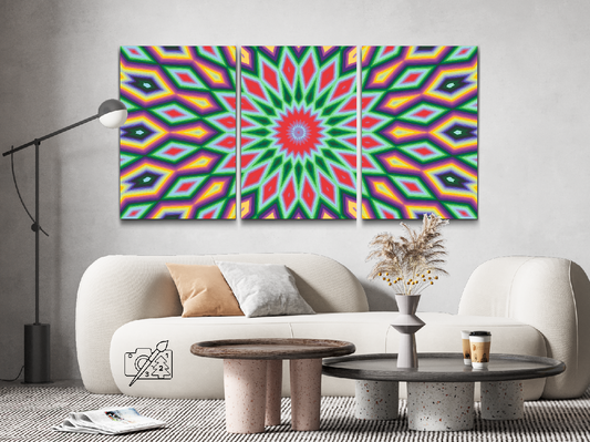 Paint by number - Farvet tekstur 7 (sæt af 3)