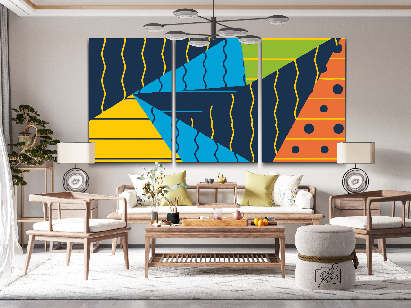 Paint by number - Farvet tekstur 6 (sæt af 3)