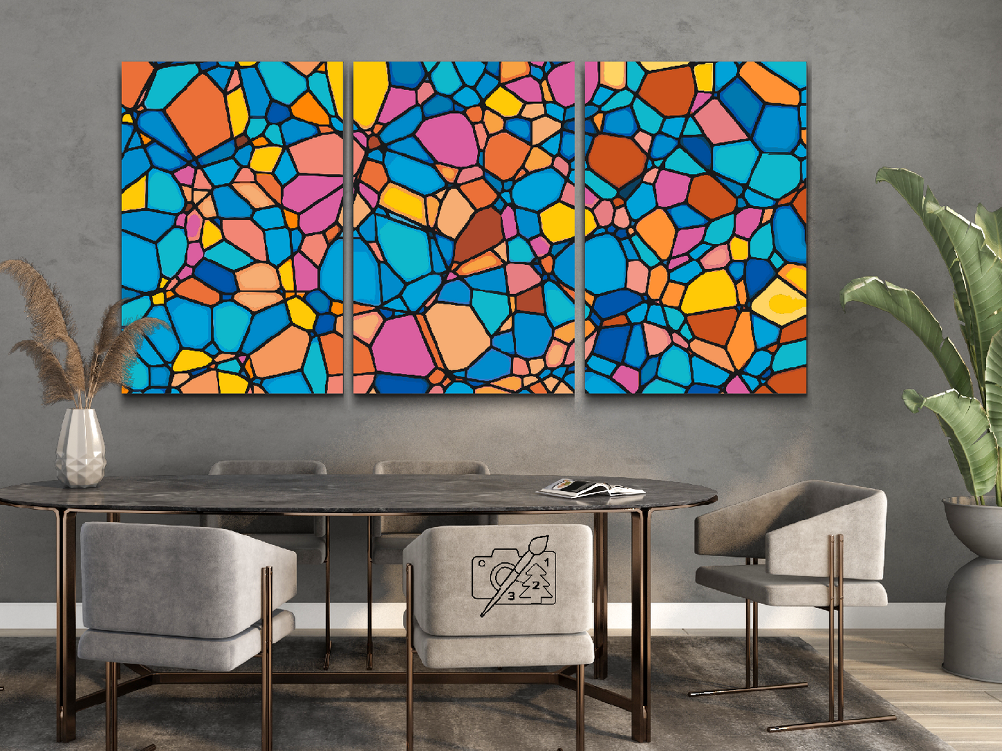 Paint by number - Farvet tekstur 5 (sæt af 3)