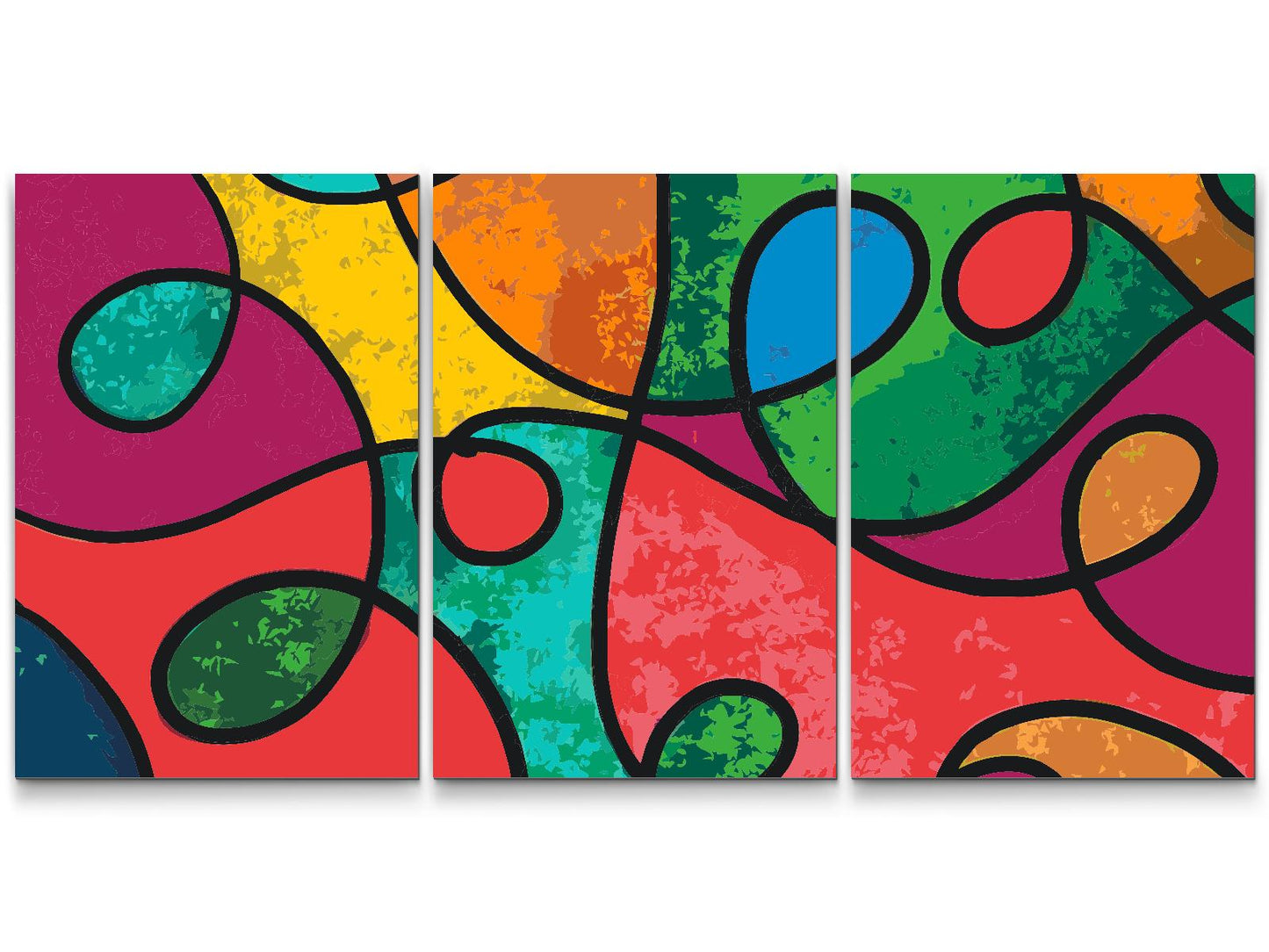 Paint by number - Farvet tekstur 3 (sæt af 3)