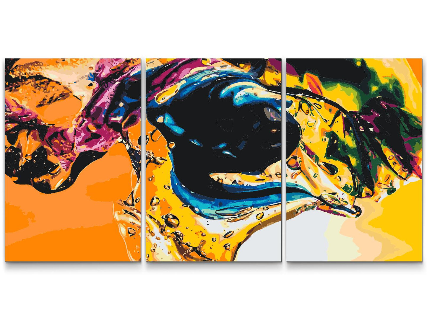 Paint by number - Farvet tekstur 2 (sæt af 3)