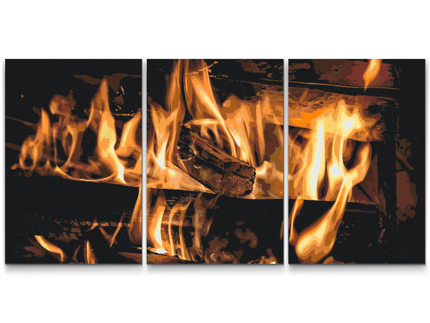 Paint by number - Fire in the Fireplace (sæt af 3)