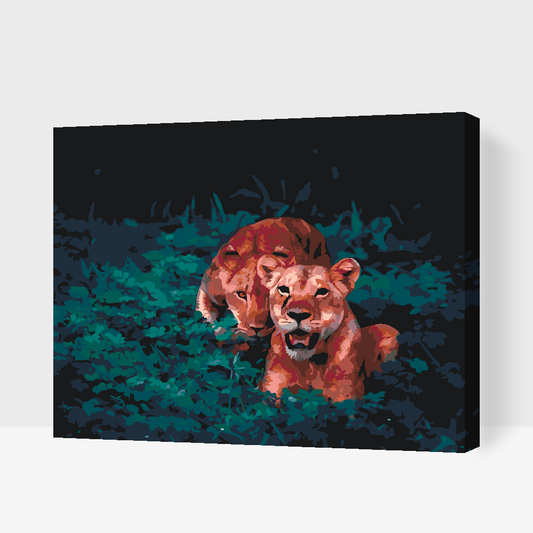 Paint by number - Løvinde på jagt