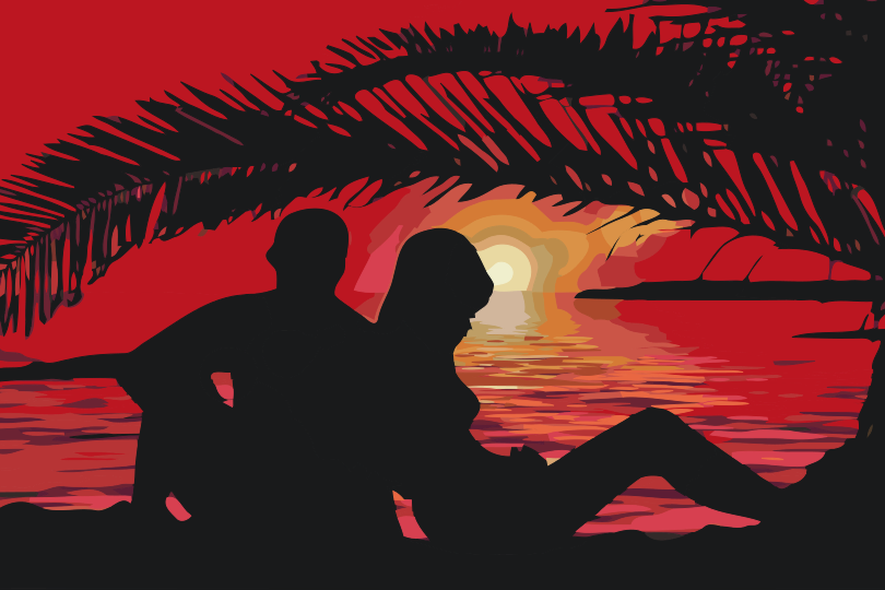 Paint by number - Par ved solnedgang