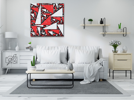 Paint by number - Røde og hvide trekanter