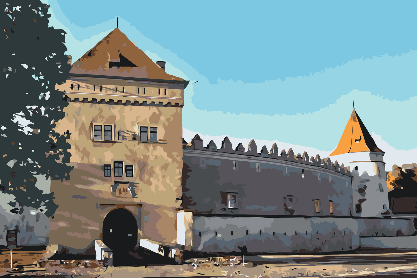 Paint by number - Kežmar Slot, Slovakiet