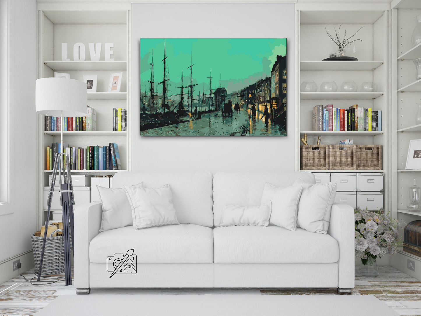 Paint by number - John Atkinson Grimshaw - Skibsfart på Clyde