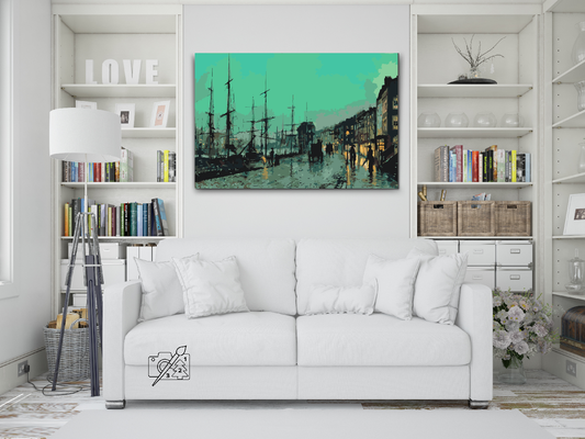 Paint by number - John Atkinson Grimshaw - Skibsfart på Clyde