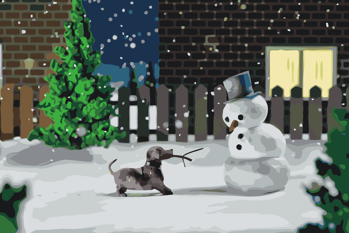 Paint by number - Snemand og hund