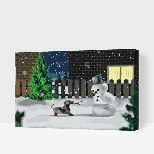 Paint by number - Snemand og hund