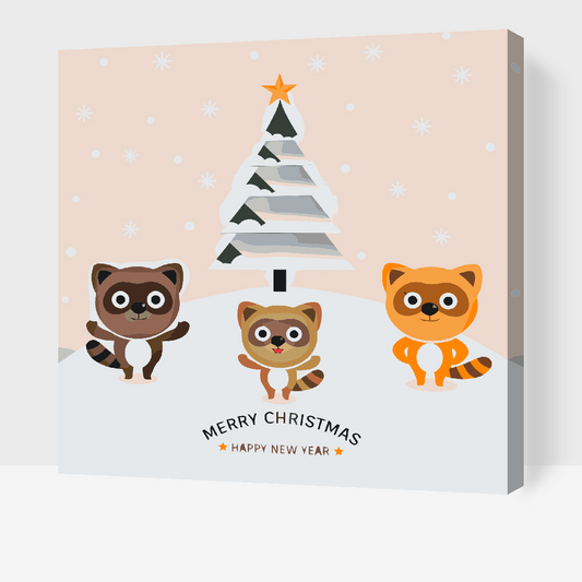 Paint by number - Søde vaskebjørne