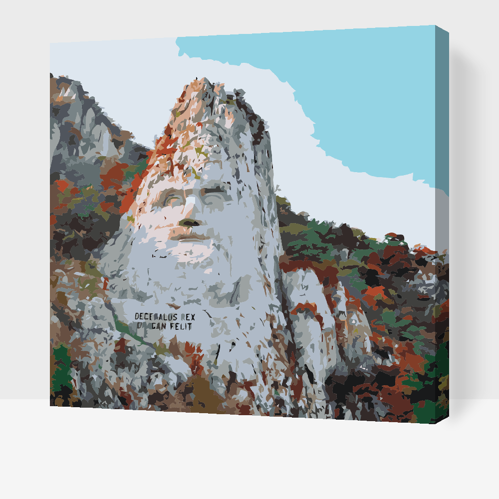 Paint by number - Klippeskulptur af Decebalus, Rumænien