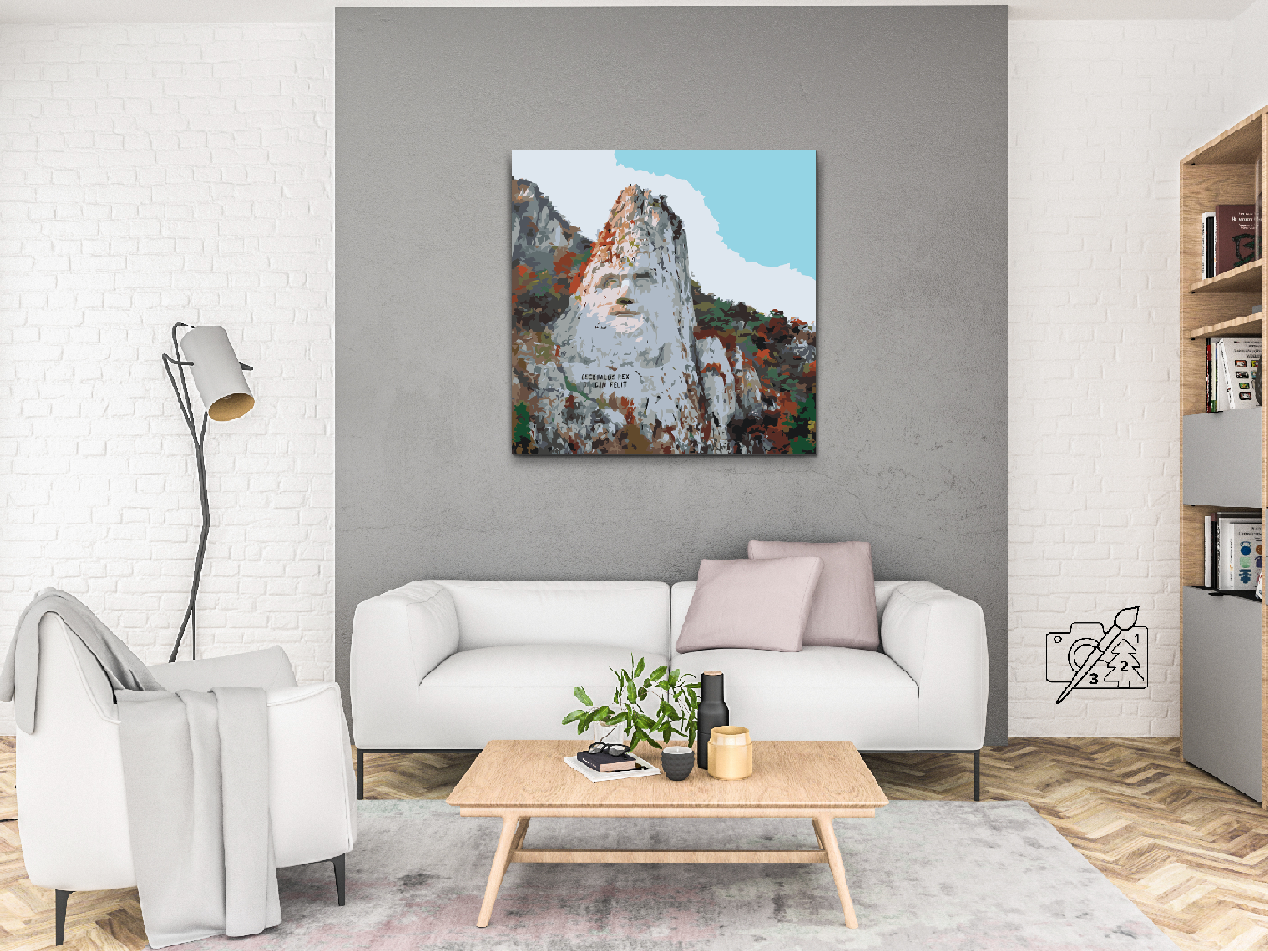 Paint by number - Klippeskulptur af Decebalus, Rumænien