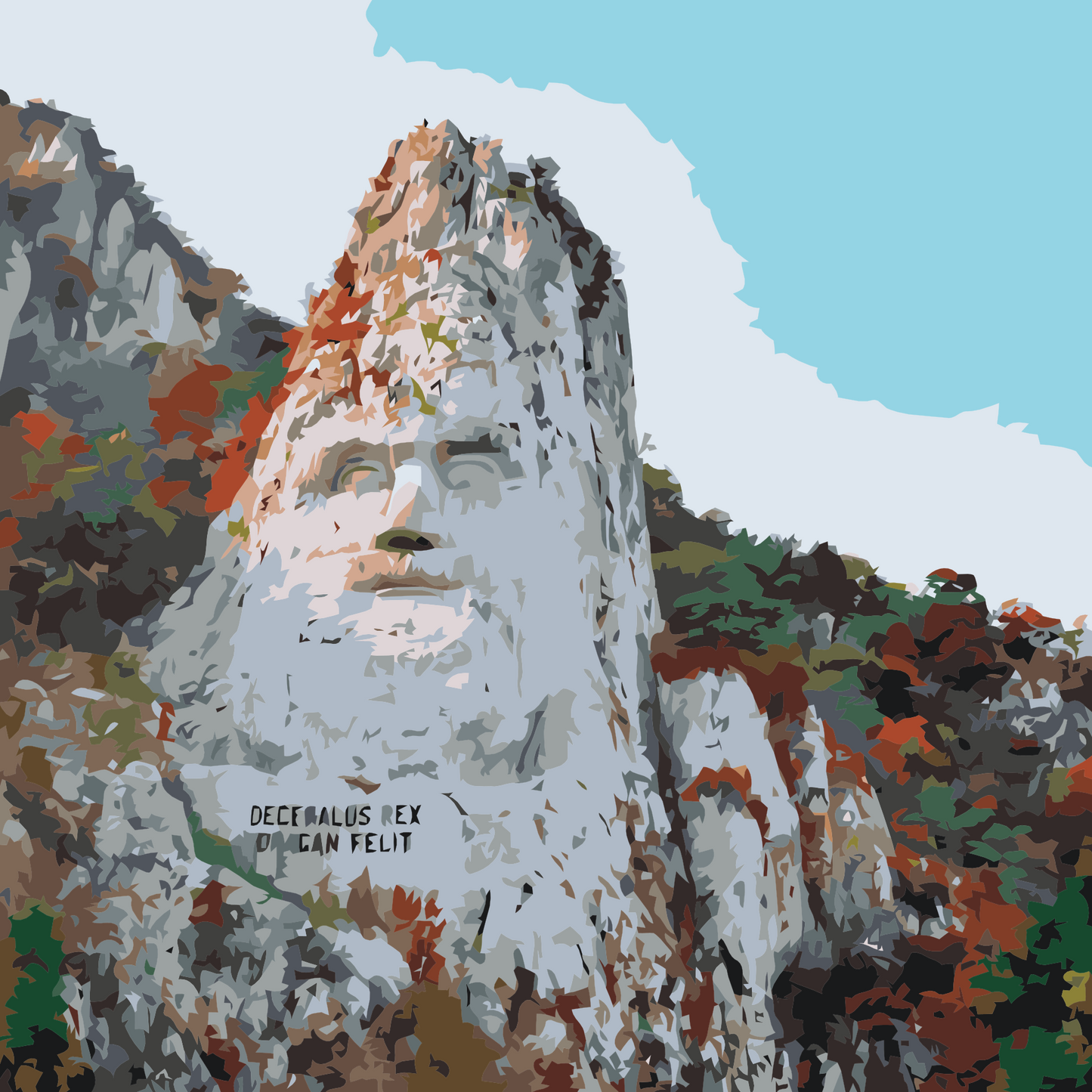 Paint by number - Klippeskulptur af Decebalus, Rumænien