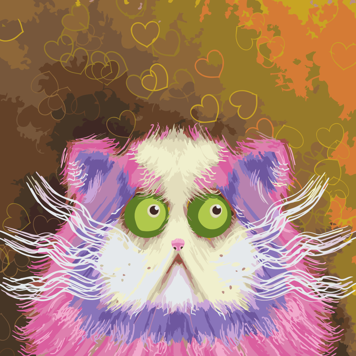 Paint by number - Forvirret kat