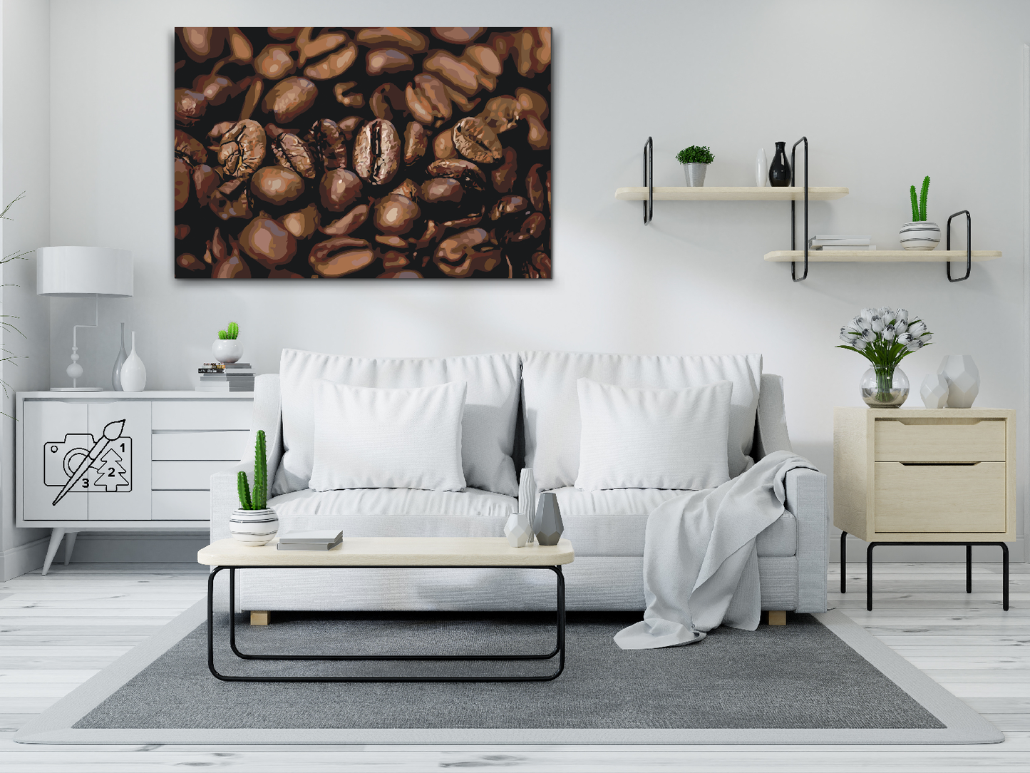 Paint by number - Kaffebønner