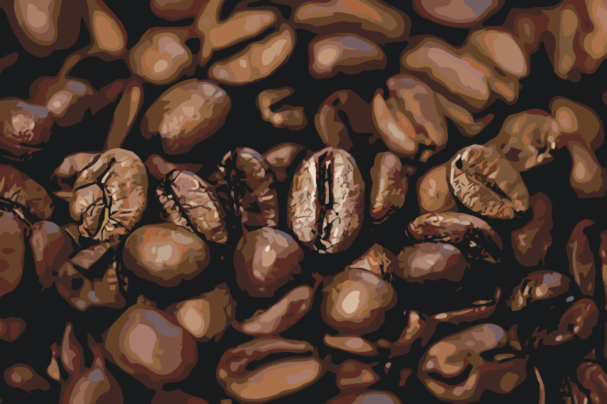 Paint by number - Kaffebønner