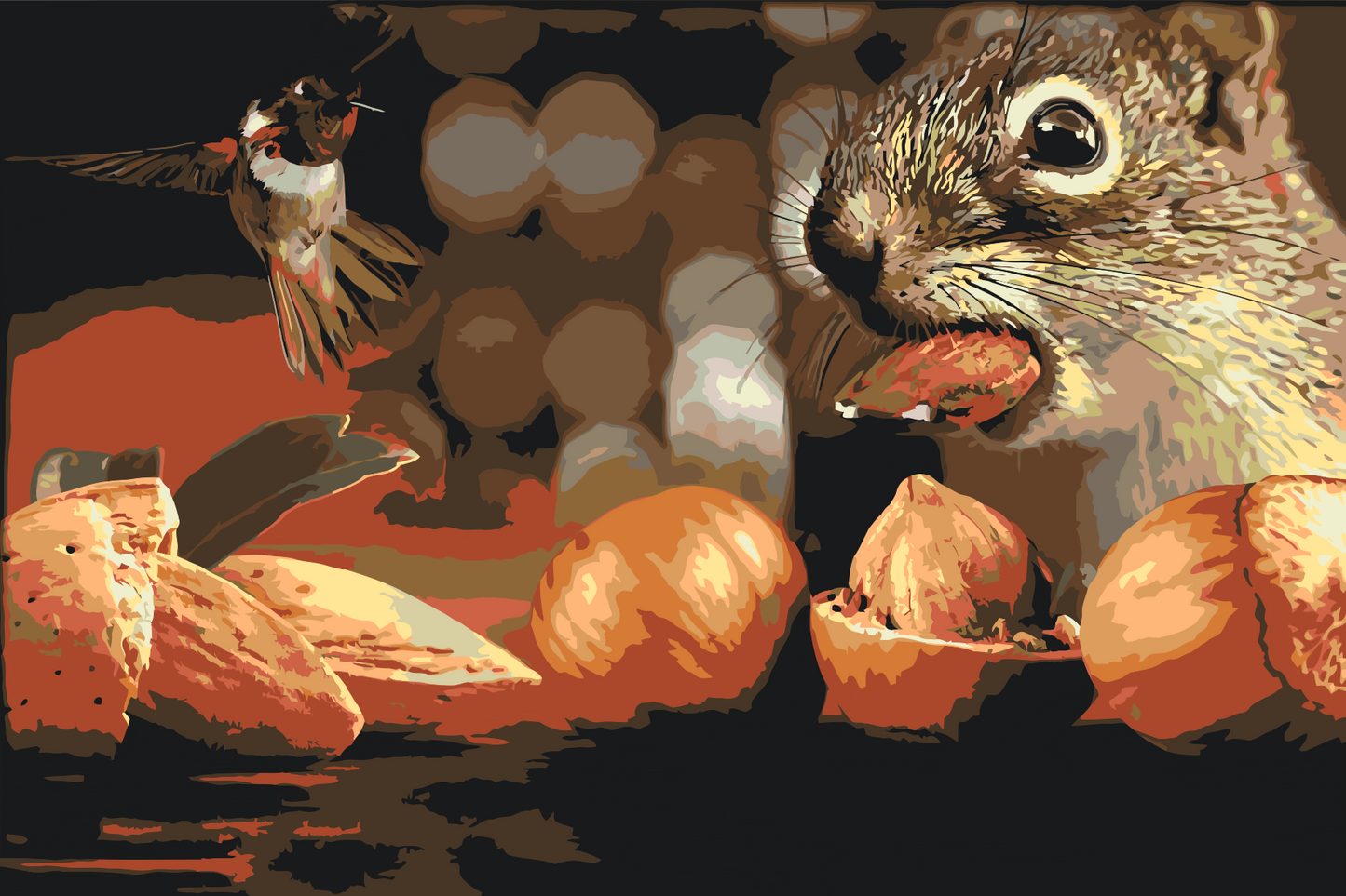 Paint by number - Egern og fugl