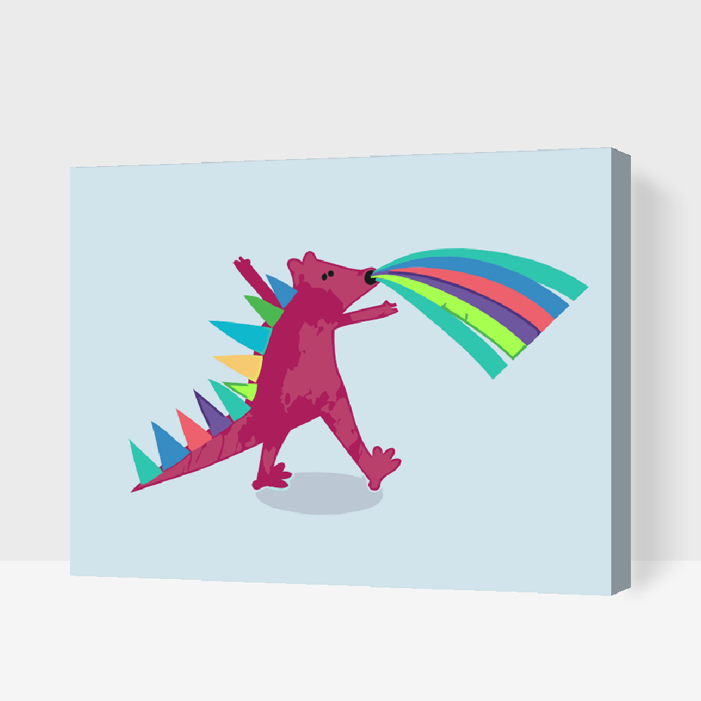 Paint by number - Pink Dinosaur