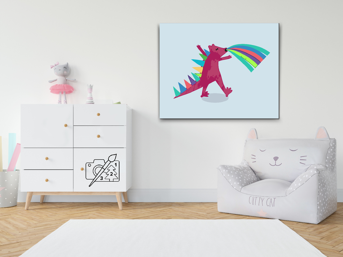 Paint by number - Pink Dinosaur