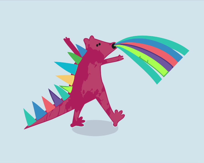 Paint by number - Pink Dinosaur