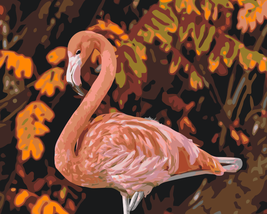 Paint by number - Flamingo i naturen