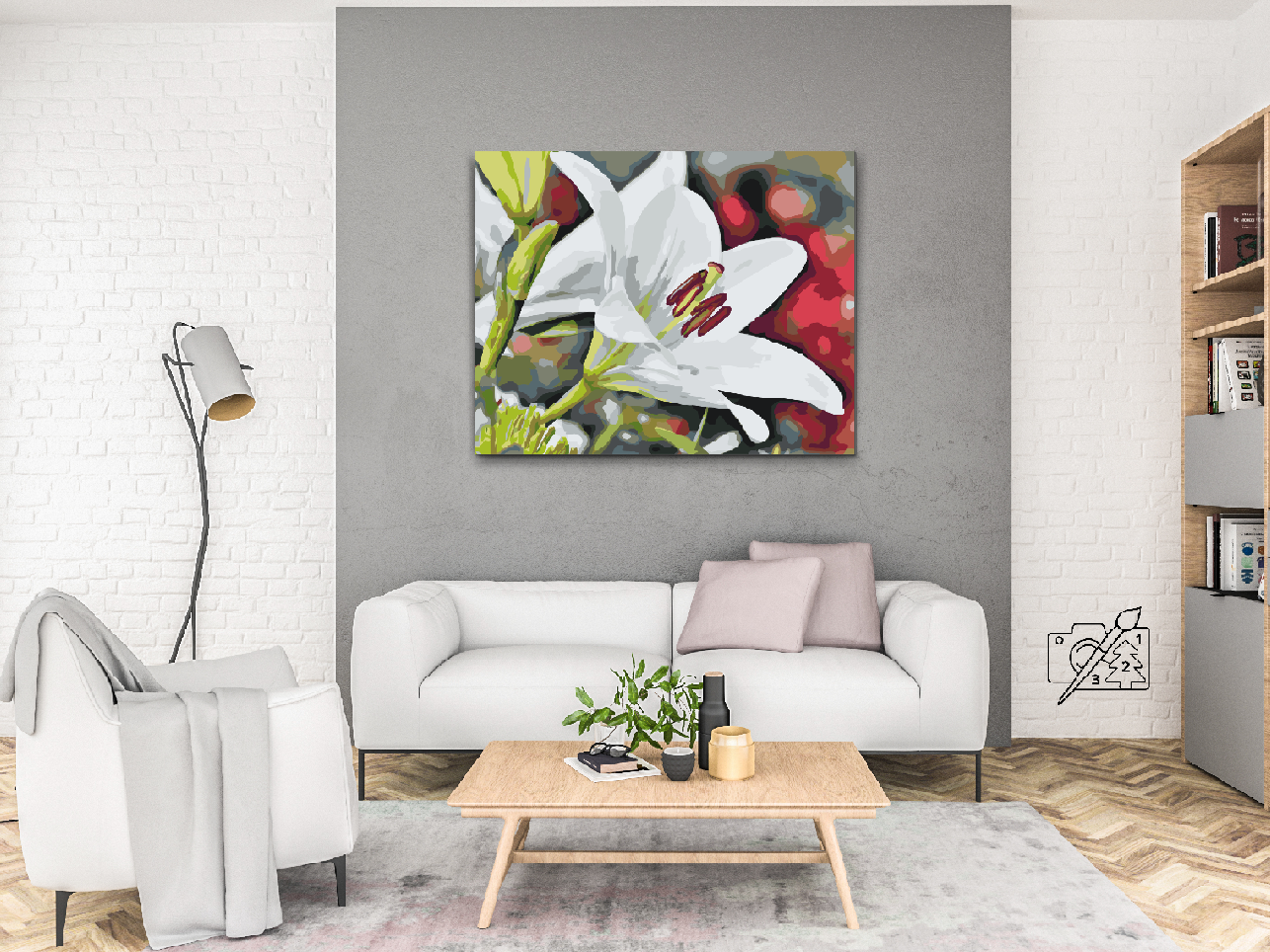 Paint by number - White Lily