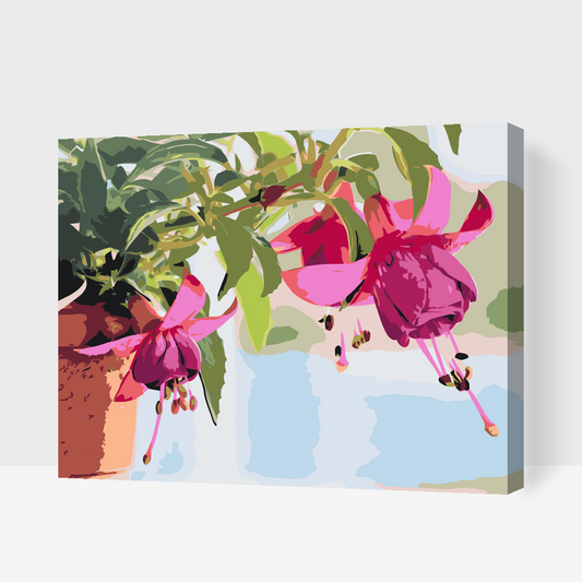Paint by number - Fuchsia i en blomsterpotte